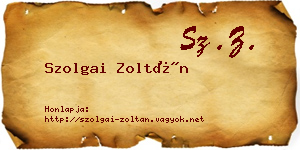 Szolgai Zoltán névjegykártya